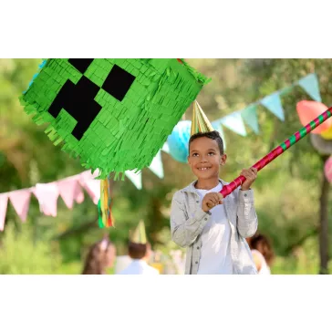 Minecraft stílusú, pixel mintás tölthető pinyáta gyerekzsúrra