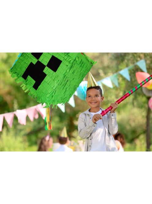 Minecraft stílusú, pixel mintás tölthető pinyáta gyerekzsúrra