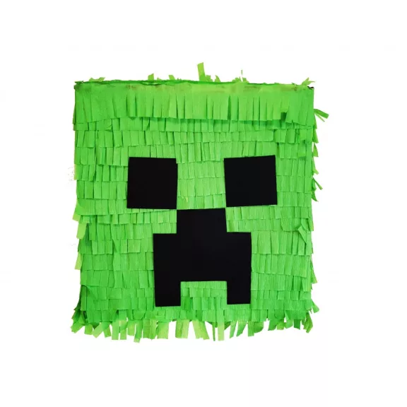 Minecraft stílusú, pixel mintás tölthető pinyáta gyerekzsúrra