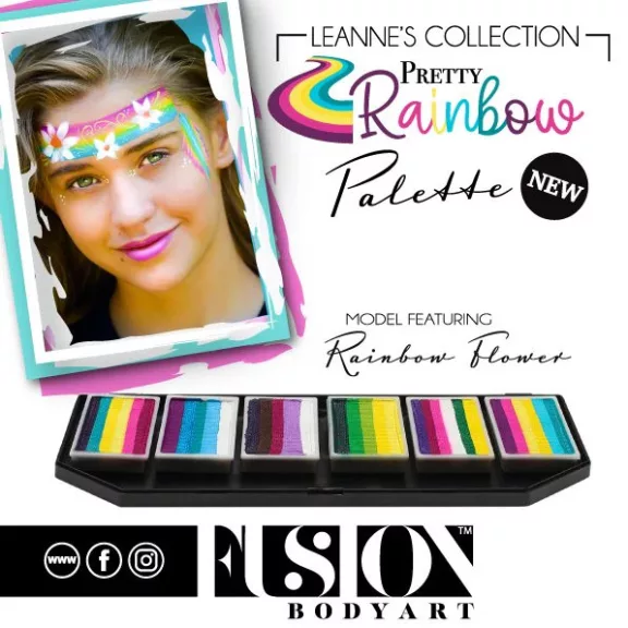 Fusion csíkos arcfesték Leanne's  Rainbow Flower 30gr