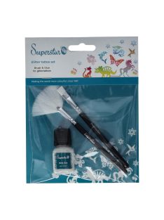 Superstar csillámtetováló ragasztó és ecset szett