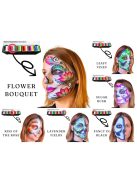 Fusion Arcfestő Paletta Sugar Skull designnal, 6 split cake arcfestékkel