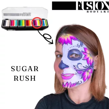 Fusion Arcfestő Paletta Sugar Skull designnal, 6 split cake arcfestékkel