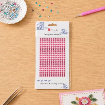 Öntapadós strasszkő 6 mm pink és lila színben 260 db/cs