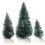 3 darabos zöld mini műfenyő készlet 6 cm, 9 cm és 12 cm magasságban