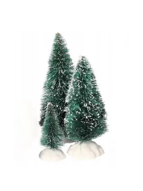 3 darabos zöld mini műfenyő készlet 6 cm, 9 cm és 12 cm magasságban