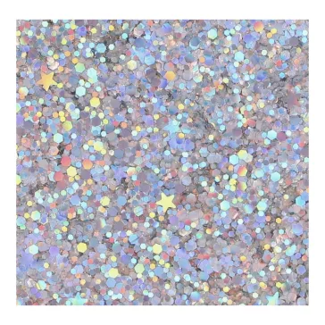 Ezüst csillagfény hatású Superstar chunky glitter krém 10 ml-es tégelyben