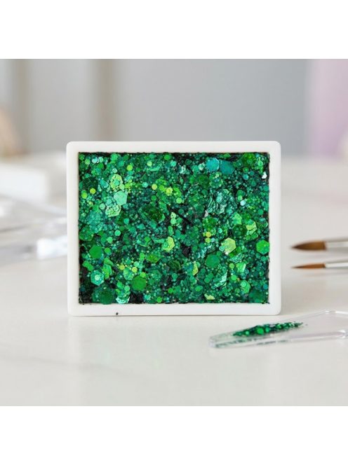 KiviArt Shiny Leaves zöld irizáló csillámkrém arcra testre hajra