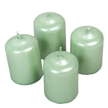Adventi gyertya metál menta 4db/cs 40x60 mm
