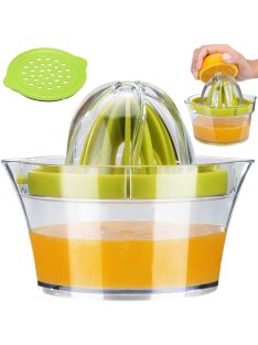 Kézi citrusfacsaró, 400 ml-es tartállyal, műanyag reszelővel, friss narancs- és citromlé készítéséhez.