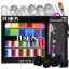 Fusion Body Art PRO Face Paint Kit komplett professzionális arcfestő készlet 24 féle festékkel ecsetekkel szivacsokkal és sablonokkal One Stroke arcfestéshez