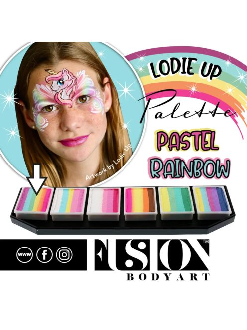 Fusion csíkos arcfesték Pastel Rainbow 30gr