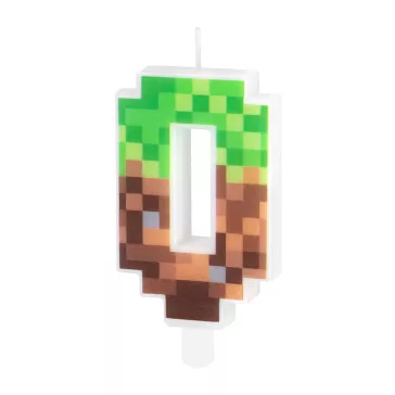 0-s szám alakú pixel tortagyertya műanyag beszúróval