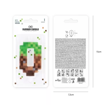 0-s szám alakú pixel tortagyertya műanyag beszúróval