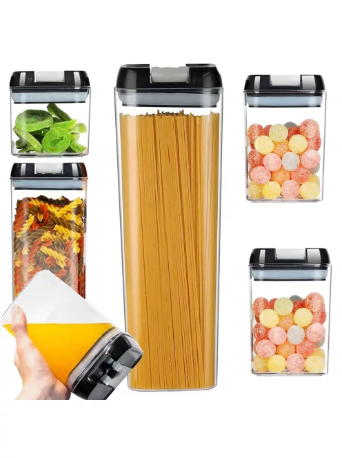 légmentesen záródó konyhai ételtároló doboz szett 5 darab