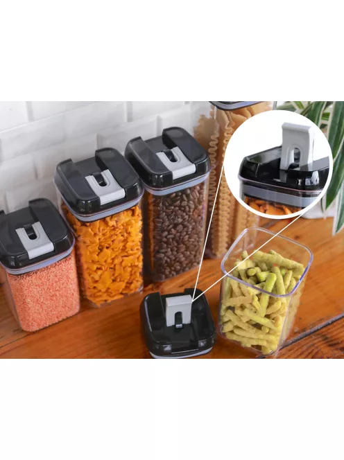 légmentesen záródó konyhai ételtároló doboz szett 5 darab