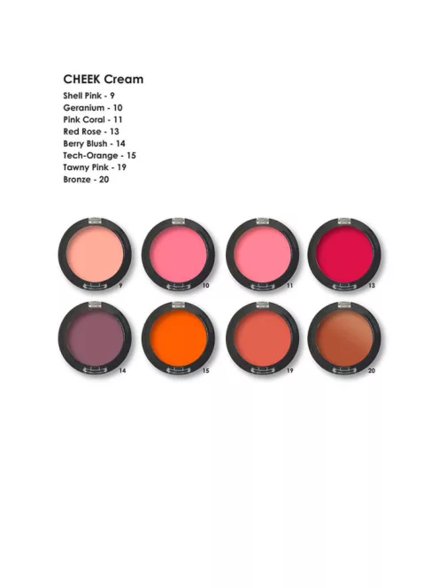 Mehron CHEEK Cream Palette – 8 Színű Krémpirosító Paletta, profi sminkeseknek