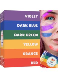 Színes Holi por tasakok (piros, narancs, sárga, zöld, kék, lila) egy készletben, szórásra készen