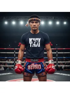 Muay Thai 7 uniszex pamut póló Thai Box grafikával