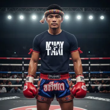 Muay Thai 7 uniszex pamut póló Thai Box grafikával