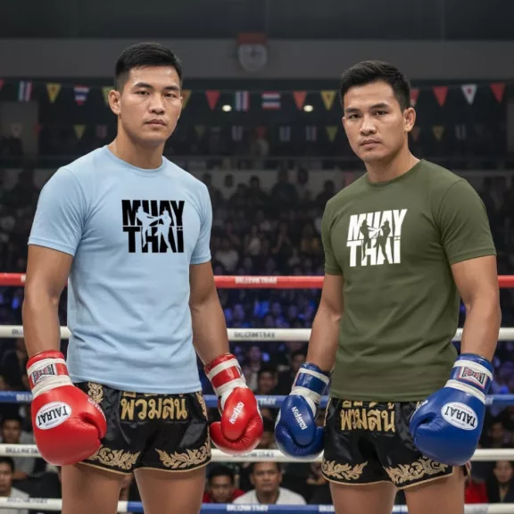 Muay Thai 7 uniszex pamut póló Thai Box grafikával