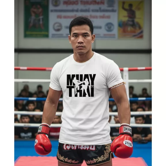 Muay Thai 7 uniszex pamut póló Thai Box grafikával