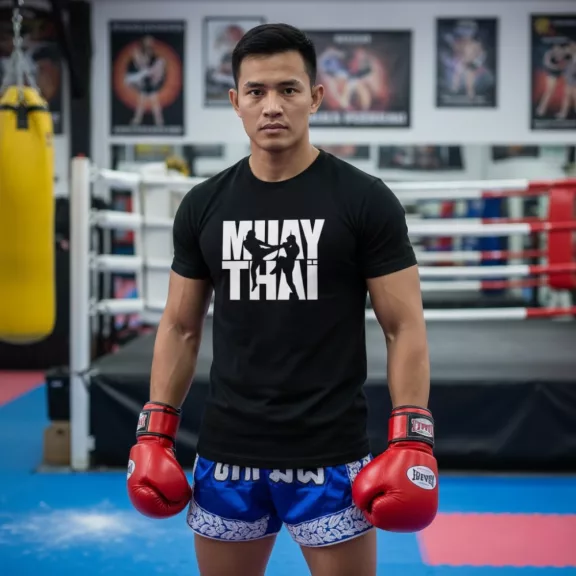 Muay Thai 7 uniszex pamut póló Thai Box grafikával