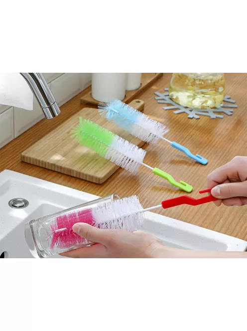 üvegmosó kefe szivacs fejjel palack és cumisüveg tisztításhoz