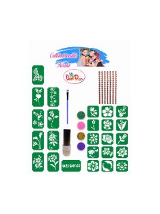 KiviArt Csillámtetoválás szett - Virágok 32 darabos