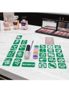 KiviArt Csillámtetoválás szett - Virágok 32 darabos