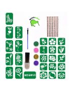 KiviArt Csillámtetoválás szett - Virágok 32 darabos