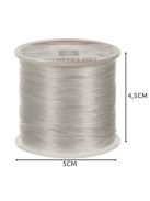 Kruzzel 40 méteres átlátszó elasztikus gumiszál tekercsben, karkötők és ékszerek készítéséhez, 0.8mm vastagság