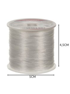 Kruzzel 40 méteres átlátszó elasztikus gumiszál tekercsben, karkötők és ékszerek készítéséhez, 0.8mm vastagság