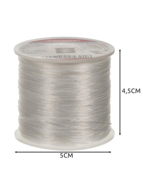 Kruzzel 40 méteres átlátszó elasztikus gumiszál tekercsben, karkötők és ékszerek készítéséhez, 0.8mm vastagság