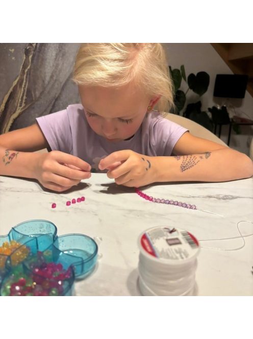 Kruzzel 40 méteres átlátszó elasztikus gumiszál tekercsben, karkötők és ékszerek készítéséhez, 0.8mm vastagság