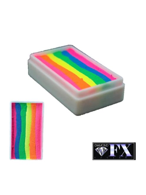Diamond FX Color Splash csíkos arcfesték 28g, professzionális "one stroke" festék, élénk színes kombináció, fesztivál smink, bőrbarát, vízbázisú