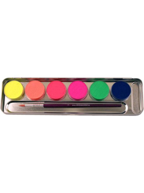 Eulenspiegel - 6 neon színű UV arcfesték paletta "Neon"