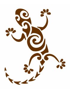 Gekko henna sablon, stencil