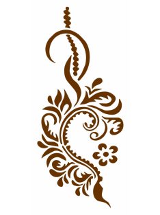 Virág és inda henna sablon minta