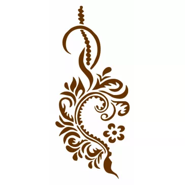 Virág és inda henna sablon minta