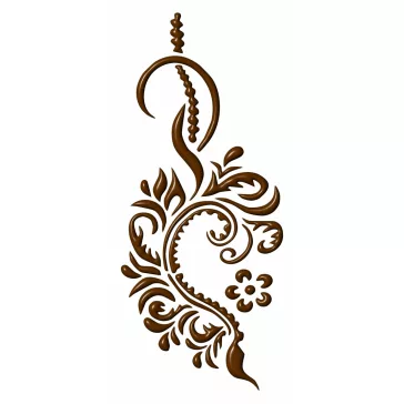Virág és inda henna sablon minta