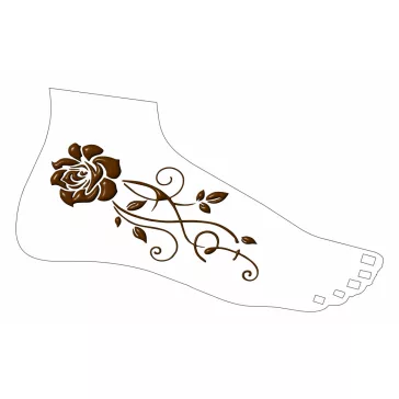 Henna sablon lábfejre.
