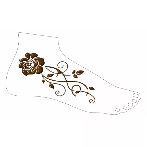 Henna sablon lábfejre.