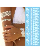 Henna és csipke tetoválás test matrica- Fehér  ideiglenes tetoválás