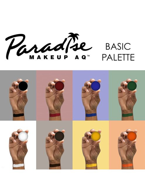 Mehron Paradise AQ Basic 8 színű arcfesték készlet - Alap színek