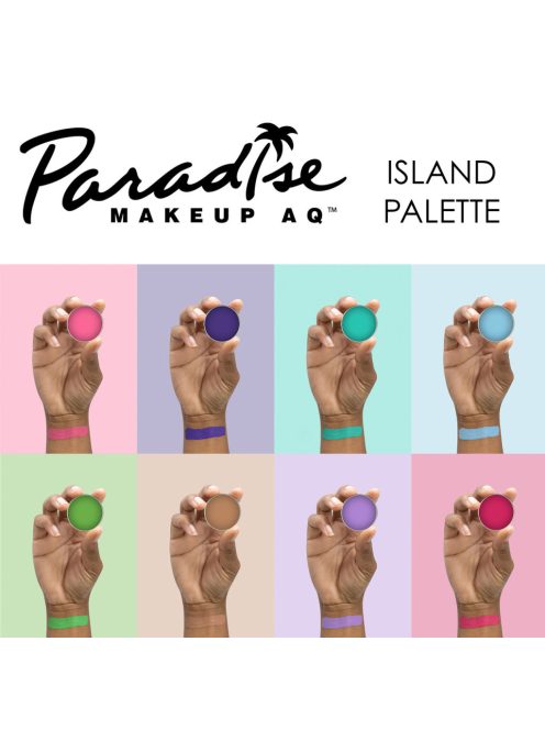 Mehron Paradise Makeup AQ Island paletta – 8 matt pasztell szín