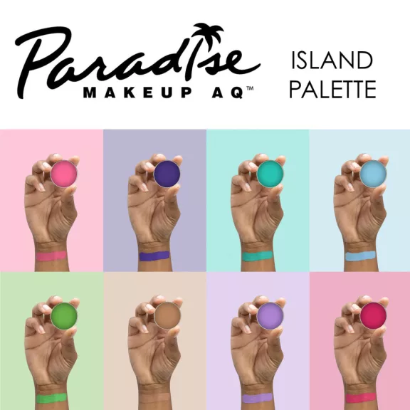 Mehron Paradise Makeup AQ Island paletta – 8 matt pasztell szín