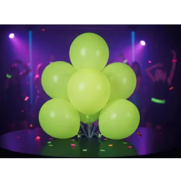 UV neon sárga latex gömb lufi 30 cm UV fényben világít