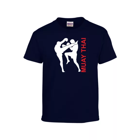 Kereknyakú póló muay thai, thai box mintával.