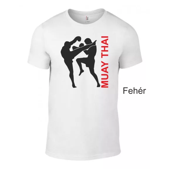 Kereknyakú póló muay thai, thai box mintával.